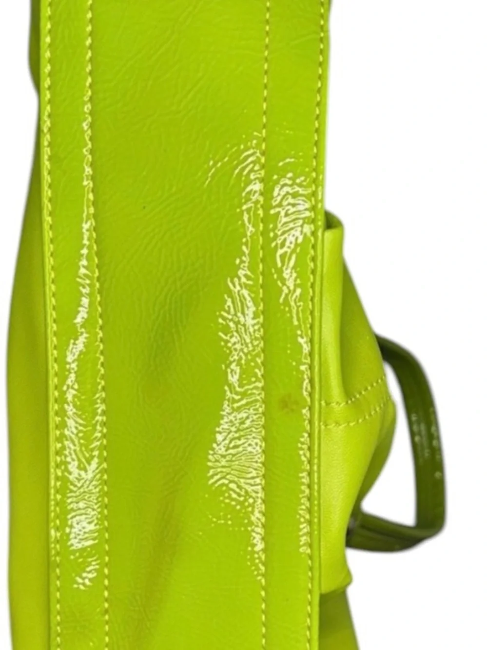 Wilsons Leather NWT Rouched Green Large Buckle Tote Shoulder Bag Silver Hardware